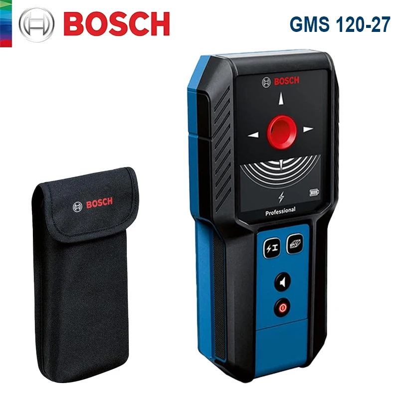 Bosch GMS 120-27 wykrywacz ścienny wykrywacz kołków wielofunkcyjny wyświetlacz LCD skaner ścienny do drewna metal wykrywanie kołków z drutu pod