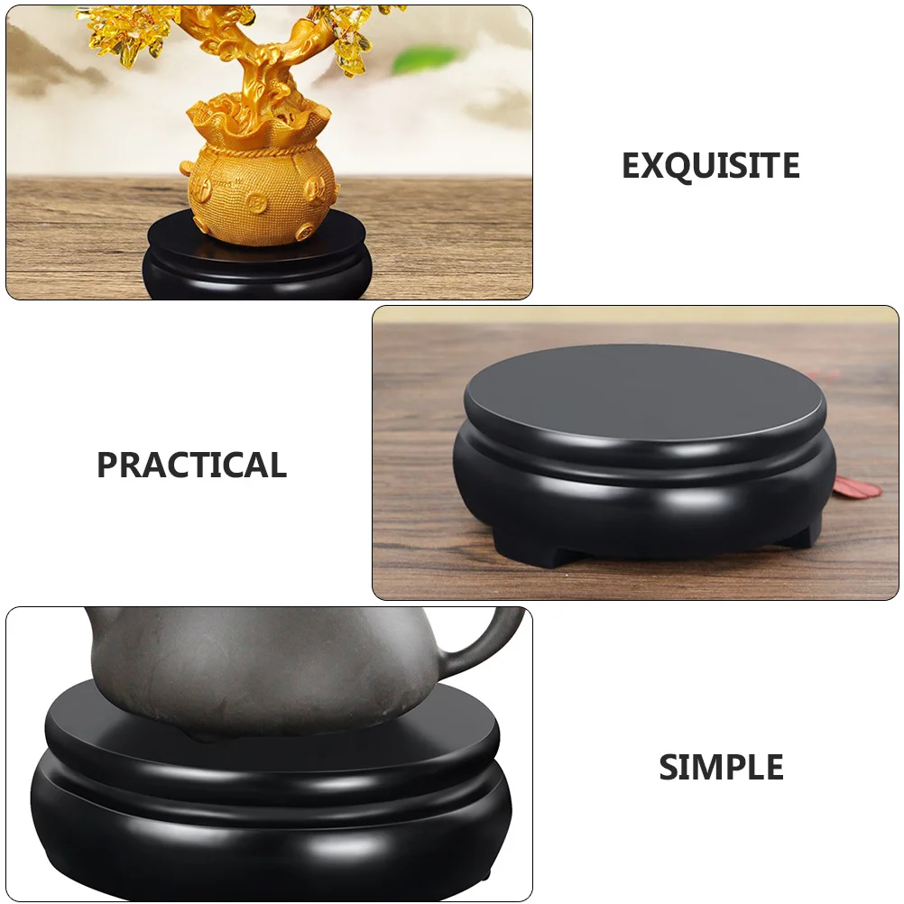 

1pc Wooden Vase Base For Display Craft Artware Storage Decorative Statue Stand Seamless Natural Design Home Decoration