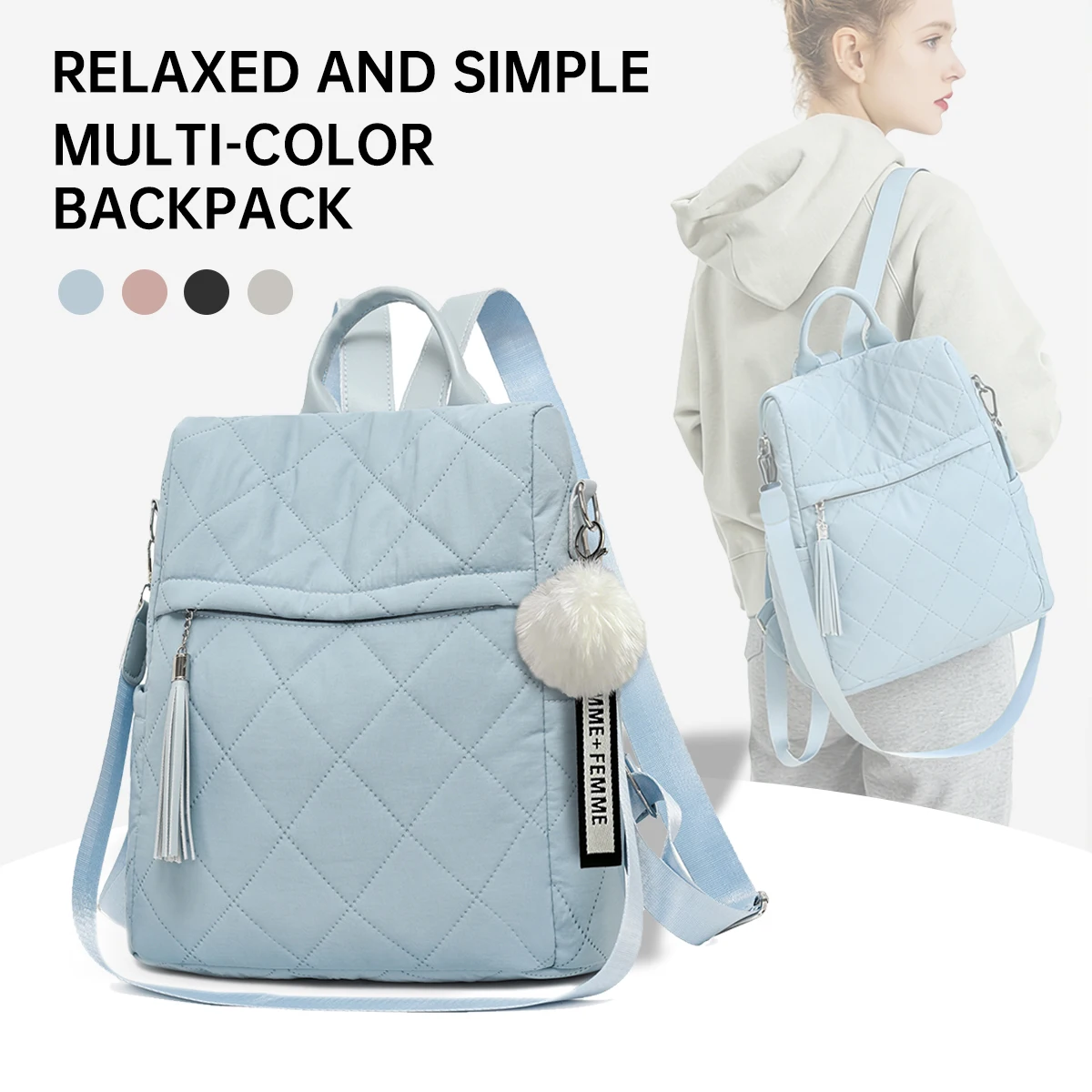 

Backpack for Women 2026 New Fashion Trend Casual Plaid Backpack Student School Bag Versatile Travel Bag for Work and Commuting