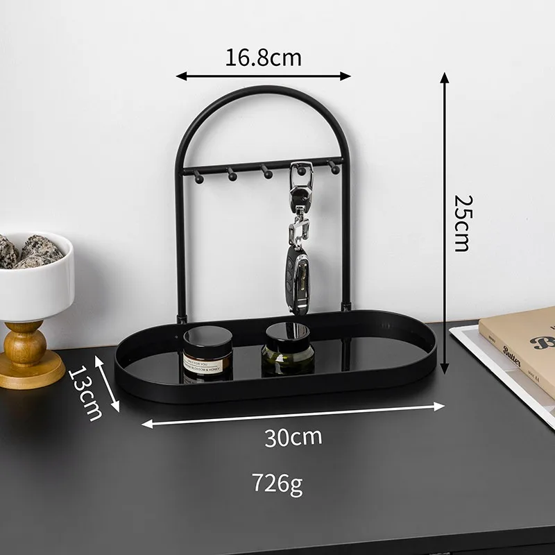 Light‑Luxury Chinese Style Entrance Organizer Tray Key Watch Perfume Aromatherapy Display Holder for Household Entry Decor Use