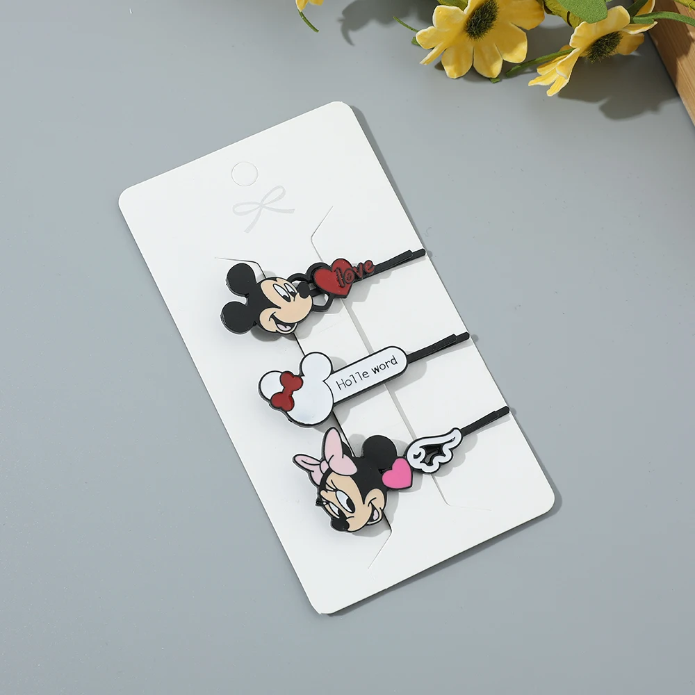 Disney Classic Cartoon Figure Mickey Mouse Metal Hairpin Jewelry Fashion Cute Casual Style Wild Hair Accessories Hair Clip