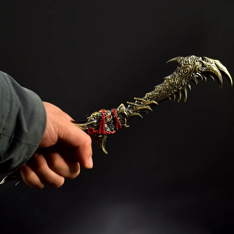 30cm/11.81in Naraka: Bladepoint gra peryferyjna broń Model wygnany gwiazda wilk mistrz zabawka nóż metalowe rękodzieło ozdoby Prop