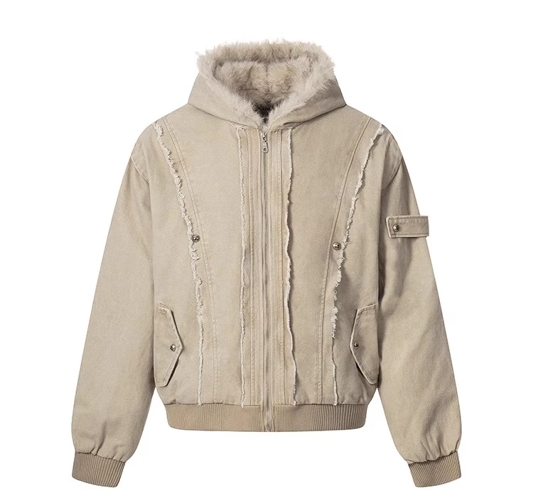 2025 Men's Winter New Jackets Men's Stylish Warm Long Sleeve Parkas Handsome Simple Solid Color Warm Thickened Tooling Jackets