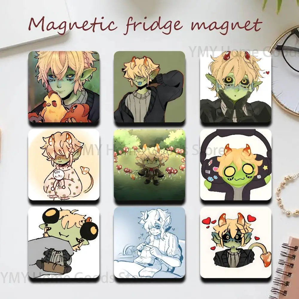 Cartoon Mushroom O-Oasis M-Michael Magnet Refrigerator Fridge Sticker for Home Decor DIY Wall Decor