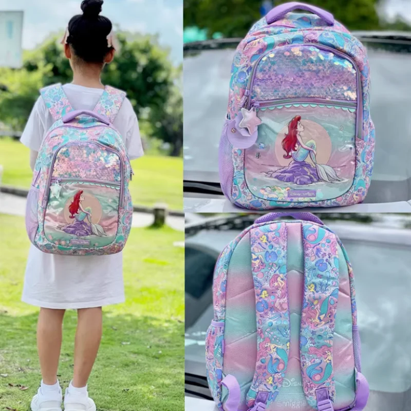 

Australia Smiggle Disney Mermaid Student Study Stationery School Bag Pencil Box Lunch Bag Water Cup Student Anime Backpack Gifts