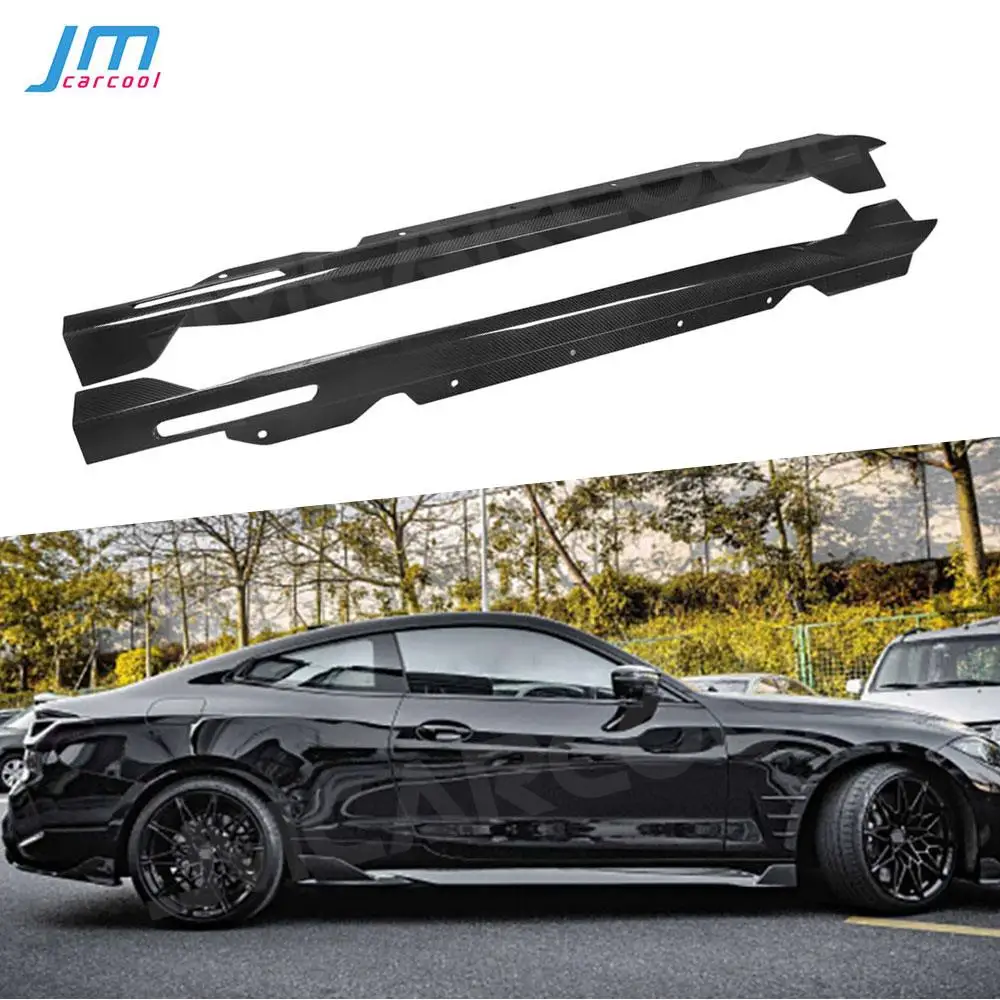 

Dry Carbon Fiber Side Skirt Extension Rocker Panel Body Kit For BMW 4 Series G22 G23 Coupe 2021+ Lip Splitters Car Accessories