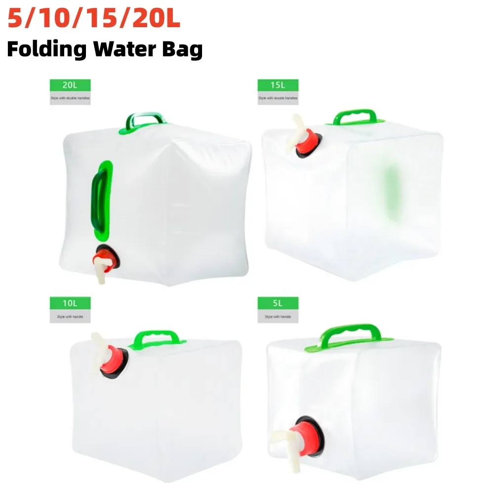 5L/10L/15L/20L Large Capacity Folding Water Bag Portable Camping Water Bucket Water Storage Water Tank for Car Travel Cooking