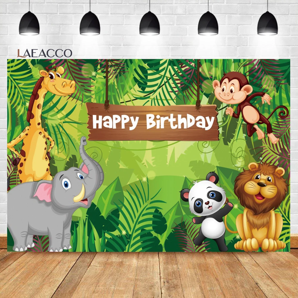 Laeacco-خلفية لأعياد الميلاد بطابع سفاري ، وخلفية للتصوير الفوتوغرافي ، وحفلات استقبال المولود الجديد ، والغابة البرية ، واستوديو الصور