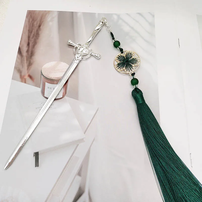 النمط الصيني الكنز السيف قطرة الماء دبوس الشعر الراقية الشعور الجديد النمط الصيني دبوس الشعر نمط Hanfu ملفوف دبوس الشعر