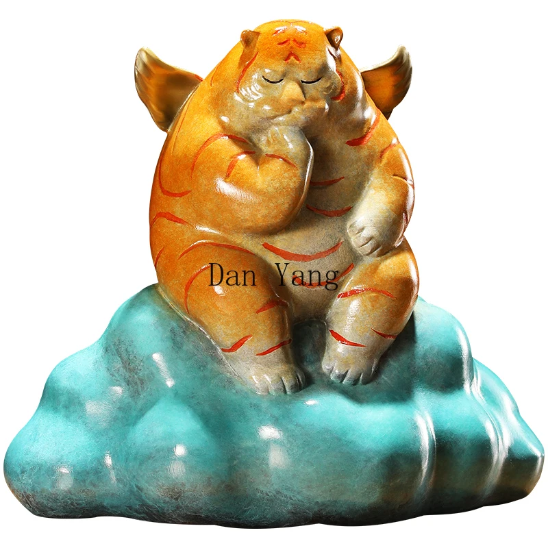 YJ copper tiger ornament living room cute mascot ornament office decoration natal year gift