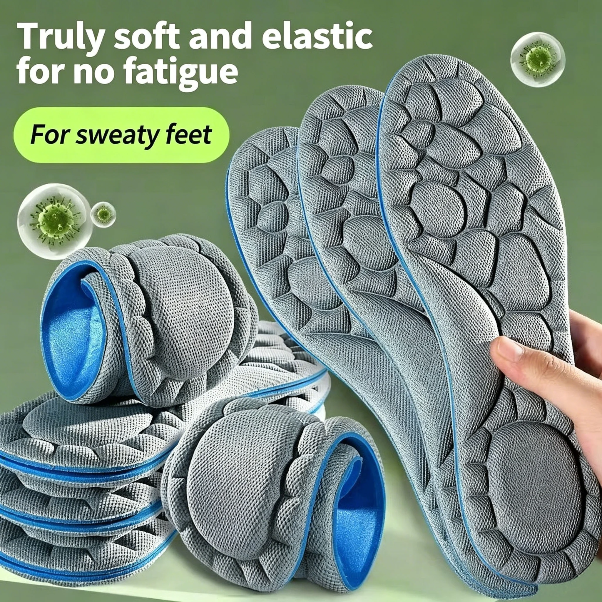 Unisex 5D Massage Insoles Super Soft Sports Shoes Insole for Feet Running Baskets Shoe Sole Arch Support Orthopedic Inserts