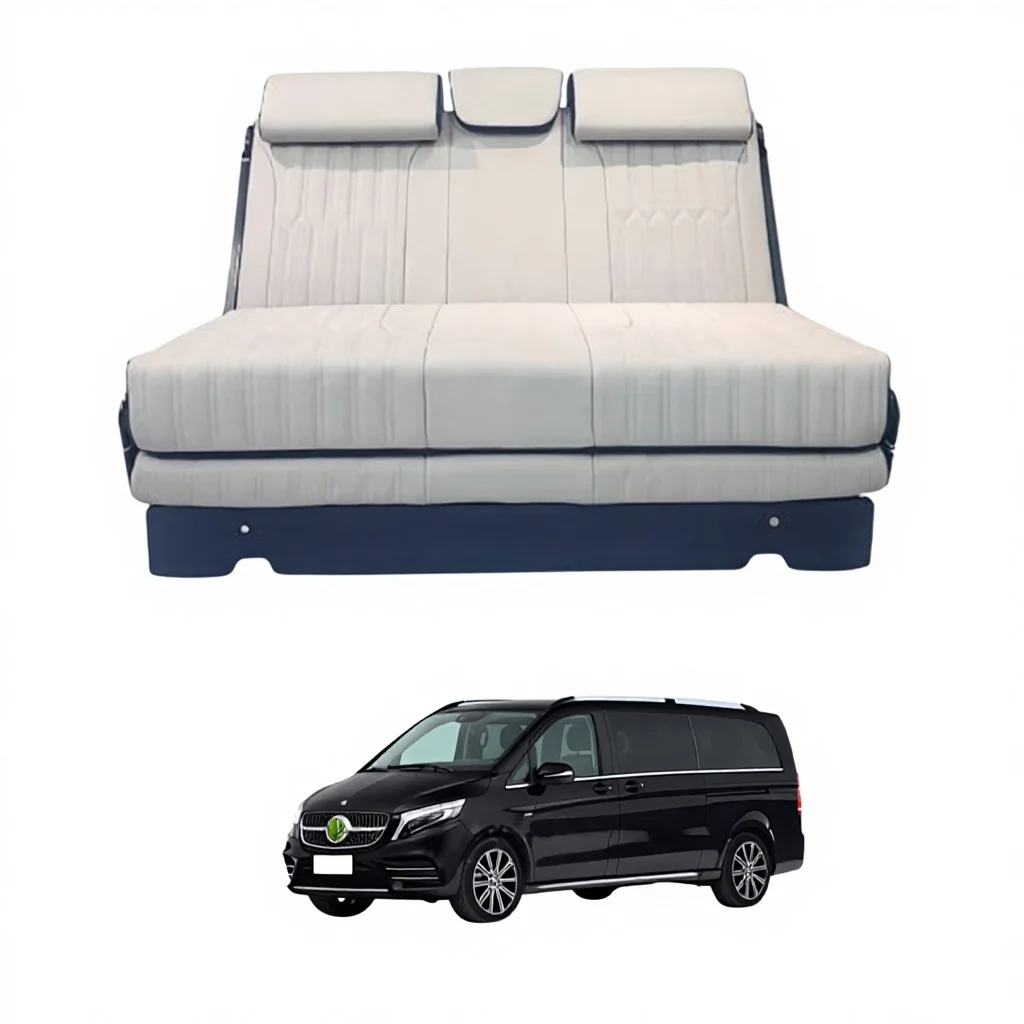 Accesorios de Mejora para Vito Sprinter V-Class, Asiento Aero de Cuero PU, Sofá Cama Plegable de Tercera Fila