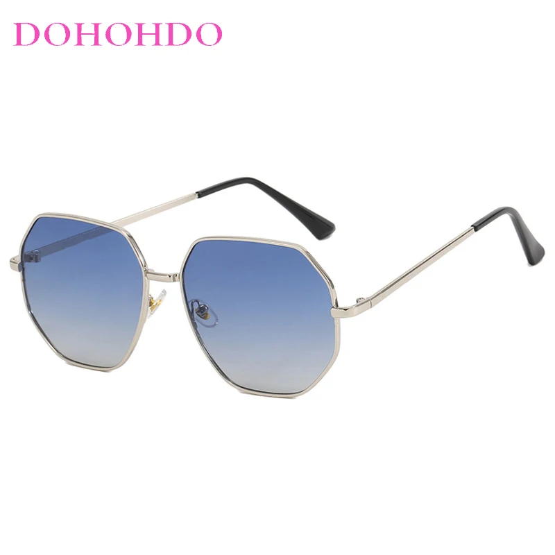 Alta qualidade polígono metal feminino óculos de sol tendência do vintage marca designer óculos de sol dos homens ao ar livre condução sombra lentes uv400