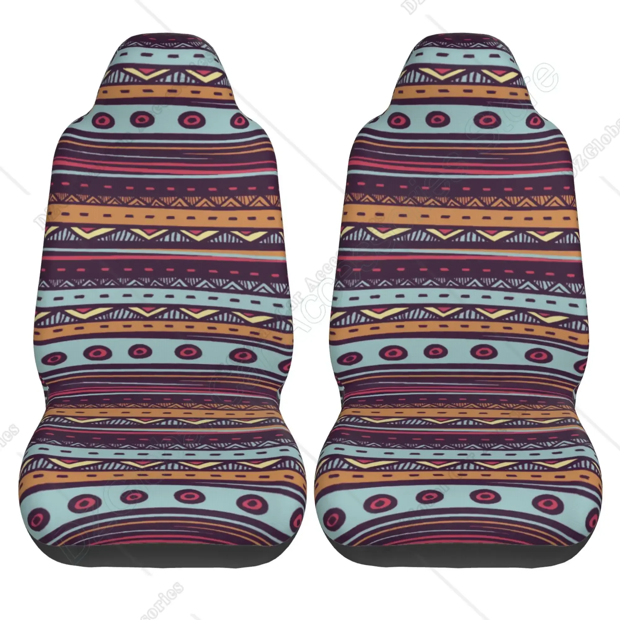 Colorful Stripe Seat Cover Baja Saddle Blanket Weave Universal Bucket Seat Cover Sets of 2 Aztec Pattern Car Seat Cover Decor