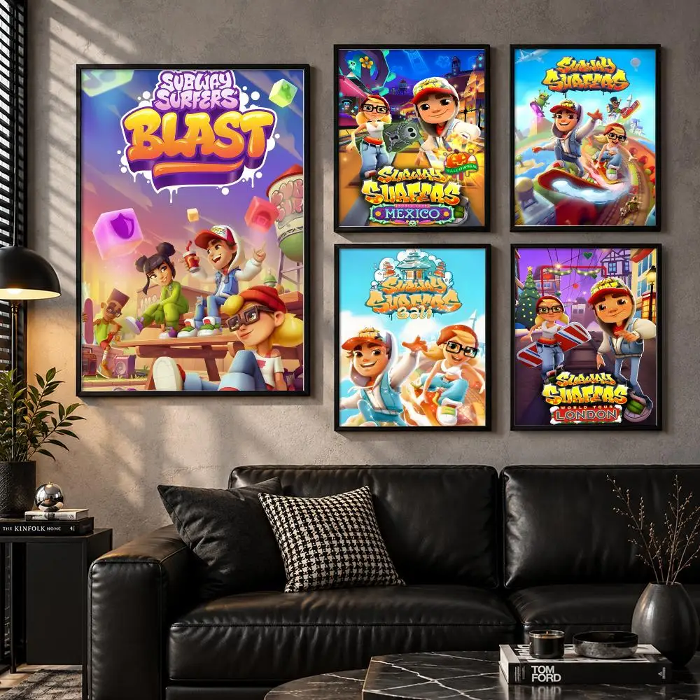 Console Player Collectible Characterart Immersive Subway Surfers Poster Aesthetic Unframed Wall Prints for Bedroom & Living Room