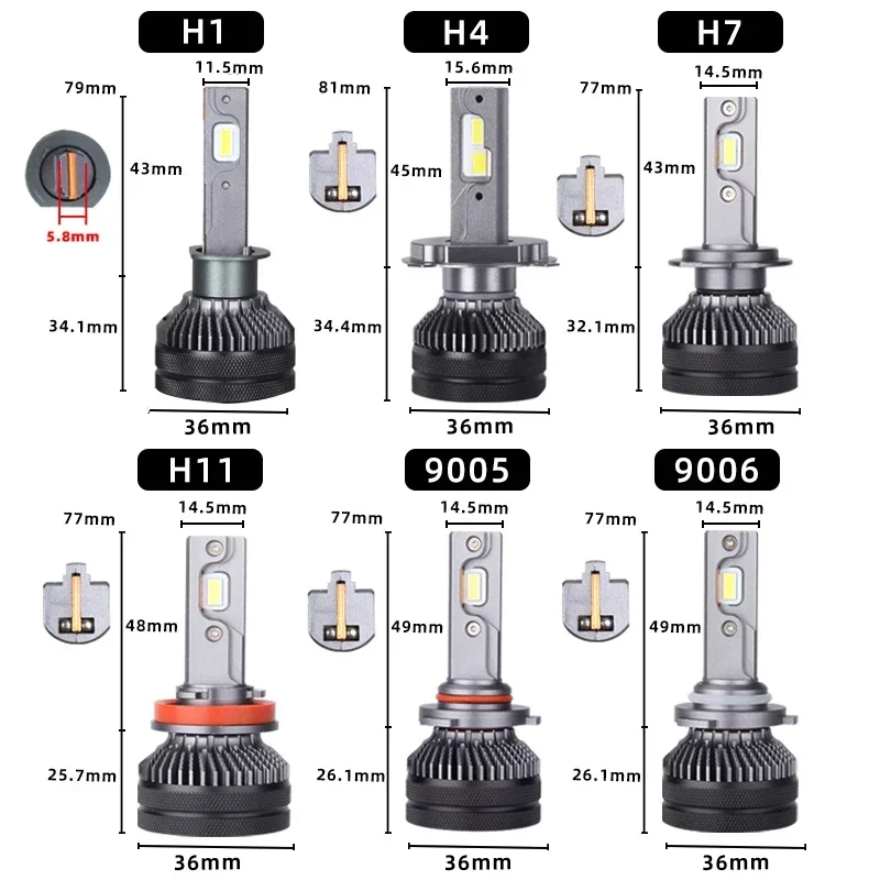 PANDUK H7 H4 Led 7200000LM 6200W Double Copper Tube Light For Car H1 H11 6000K 12V 24V Truck 9005 HB4 9006 Led Headlight Bulb