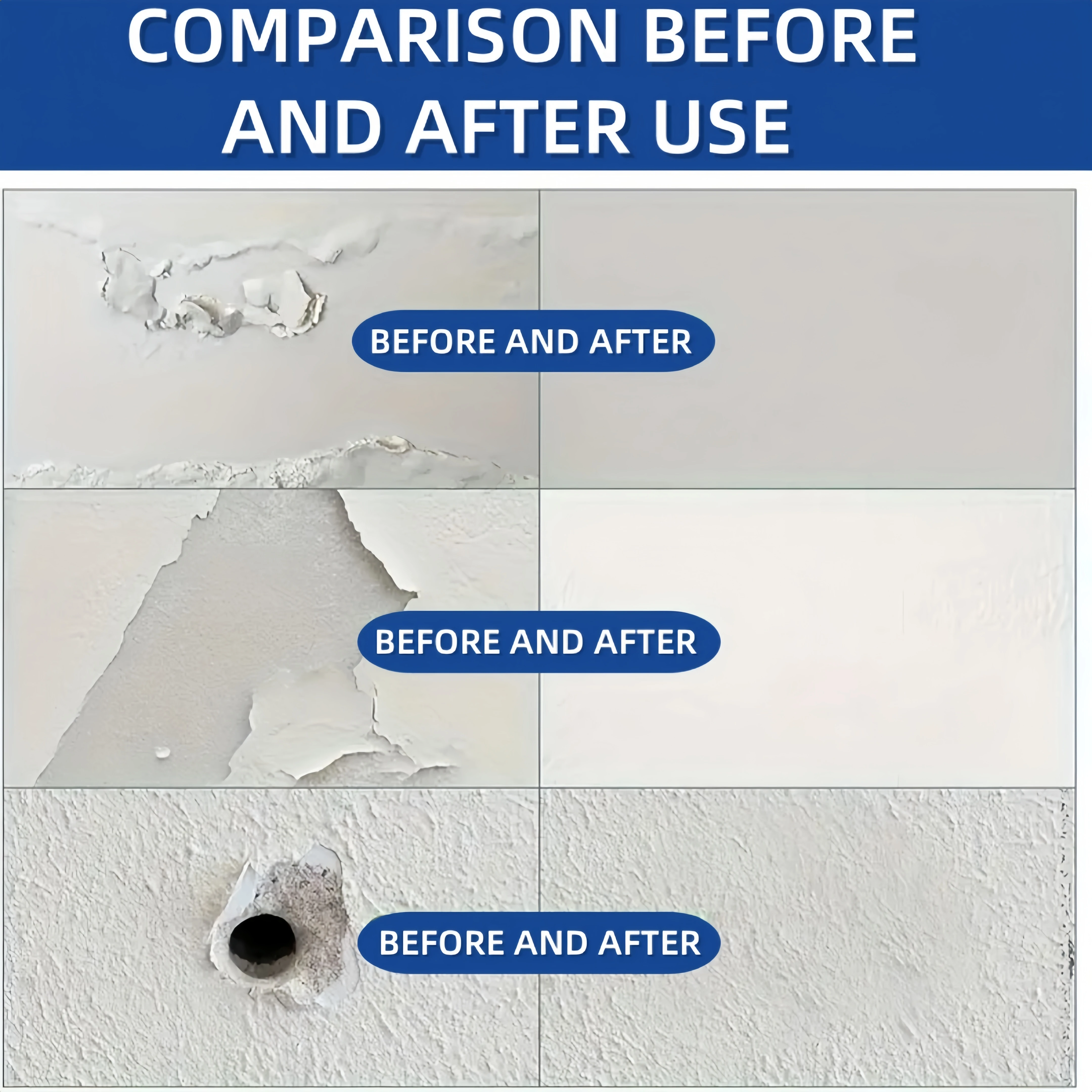 500g/300g/100g Quick Dry Wall Repair Paste Waterproof Fix Cracks Holes Graffiti Stains