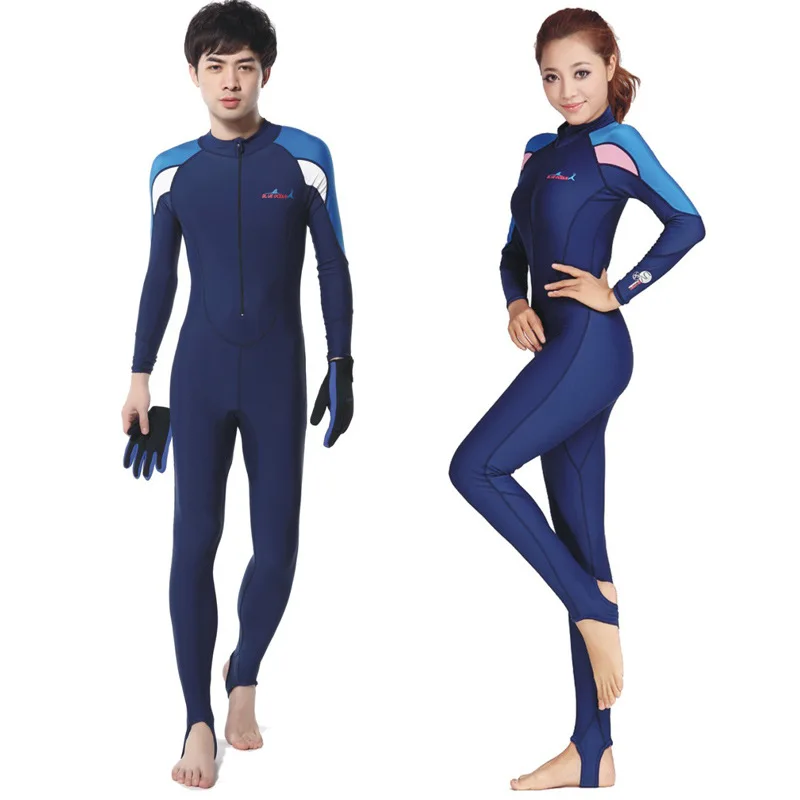 Men Full Body Diving Suit Swim Body Suit UV Protect Long Sleeve Swimsuit Diving Suit Women Lycra DivingSkin Wetsuit Bathing Suit