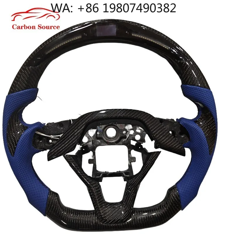 

Perforated Leather Forged Carbon Fiber Steering Wheel Custom Sport With Shift Paddles For Auto