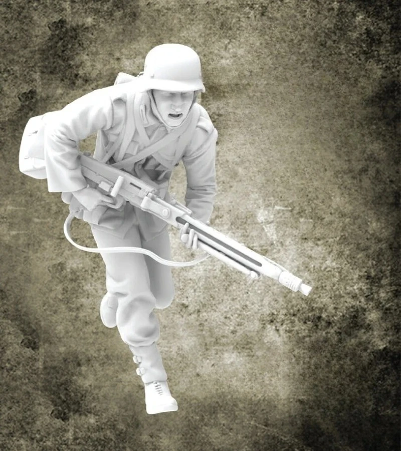

1/35 Scale Die-Cast Resin Figure Model Kit German MG Gunner Unassembled and Unpainted