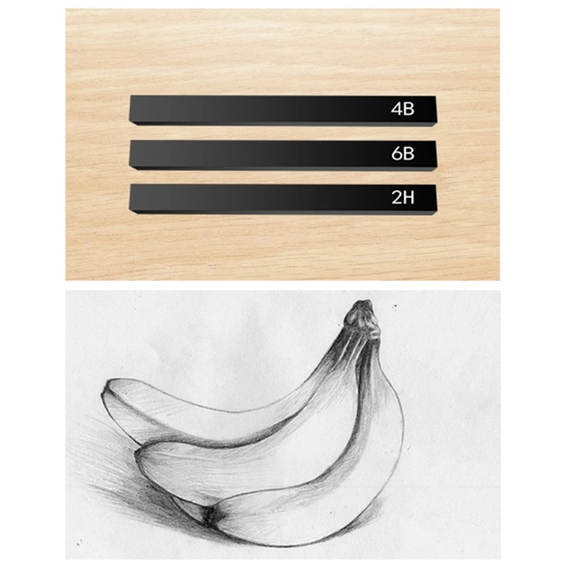 6 Pcs Professional Charcoal Compressed Square Sticks Pencils for Sketching DIY