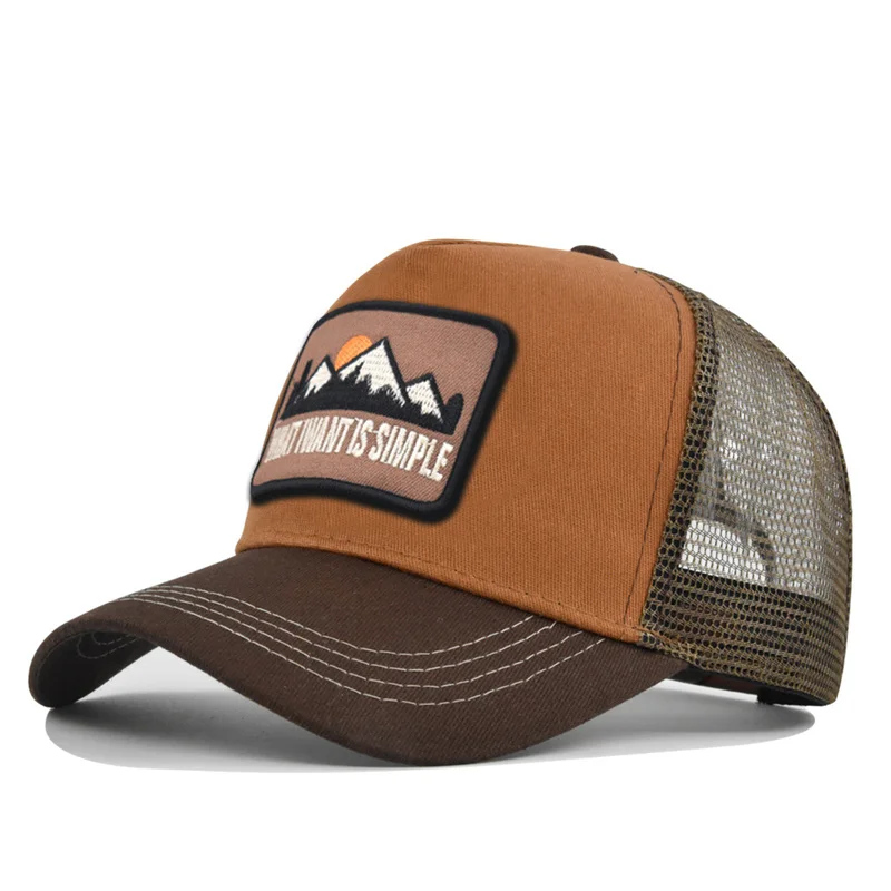Marken-Netzstoff-Baseballkappe mit Buchstabenstickerei für Damen und Herren, Snapback Sonnenschutz Outdoor Sonnenhut, Dad Trucker Hut, Designer-Kappe – Detail 8