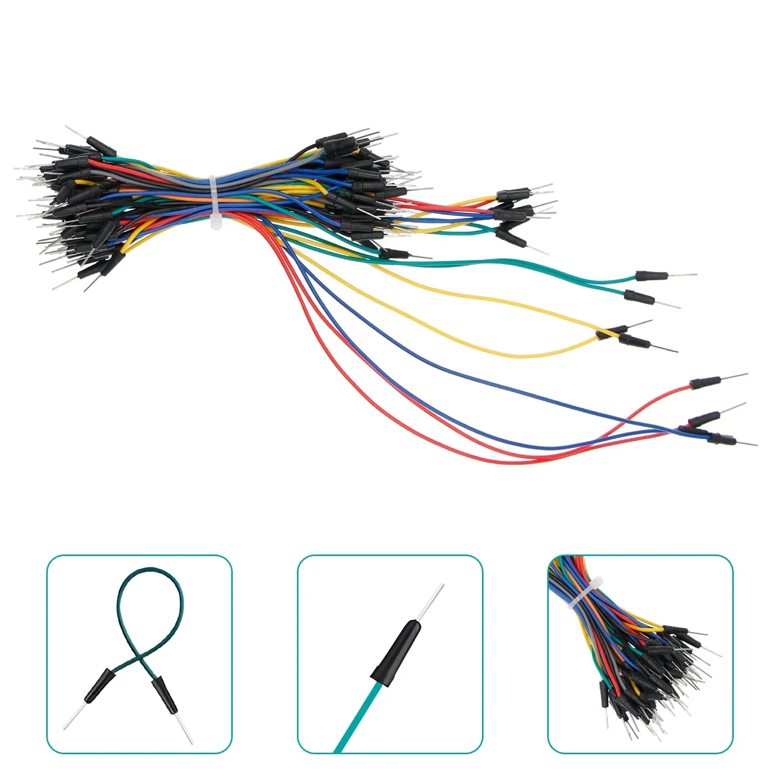 65Pcs Breadboard Wire 25 20 16 12CM Solderless Power Jumper Cable Kit PVC Flexible DIY Electron Line 2 Pin Connector Mixed