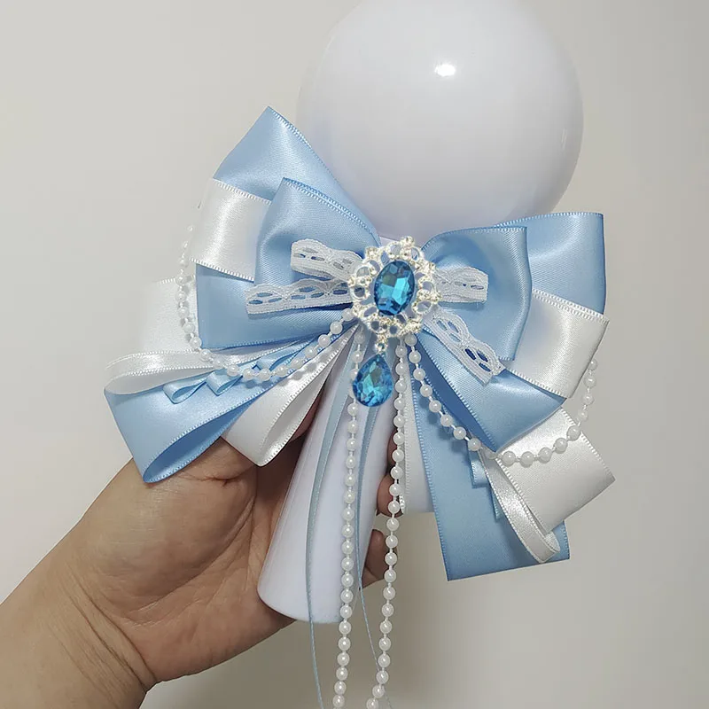 

Bow Tie for Women Concert Light Stick Bows Original Handmade Luxury Lolita Uniform Shirt Accessories Rhinestone Collar Flower