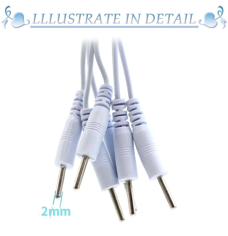 2 Pins 4 Pins 3.5mm Cable Line Connector Wire for TENS/EMS  Electronic Therapy Machines  Nerve Muscle Stimulator