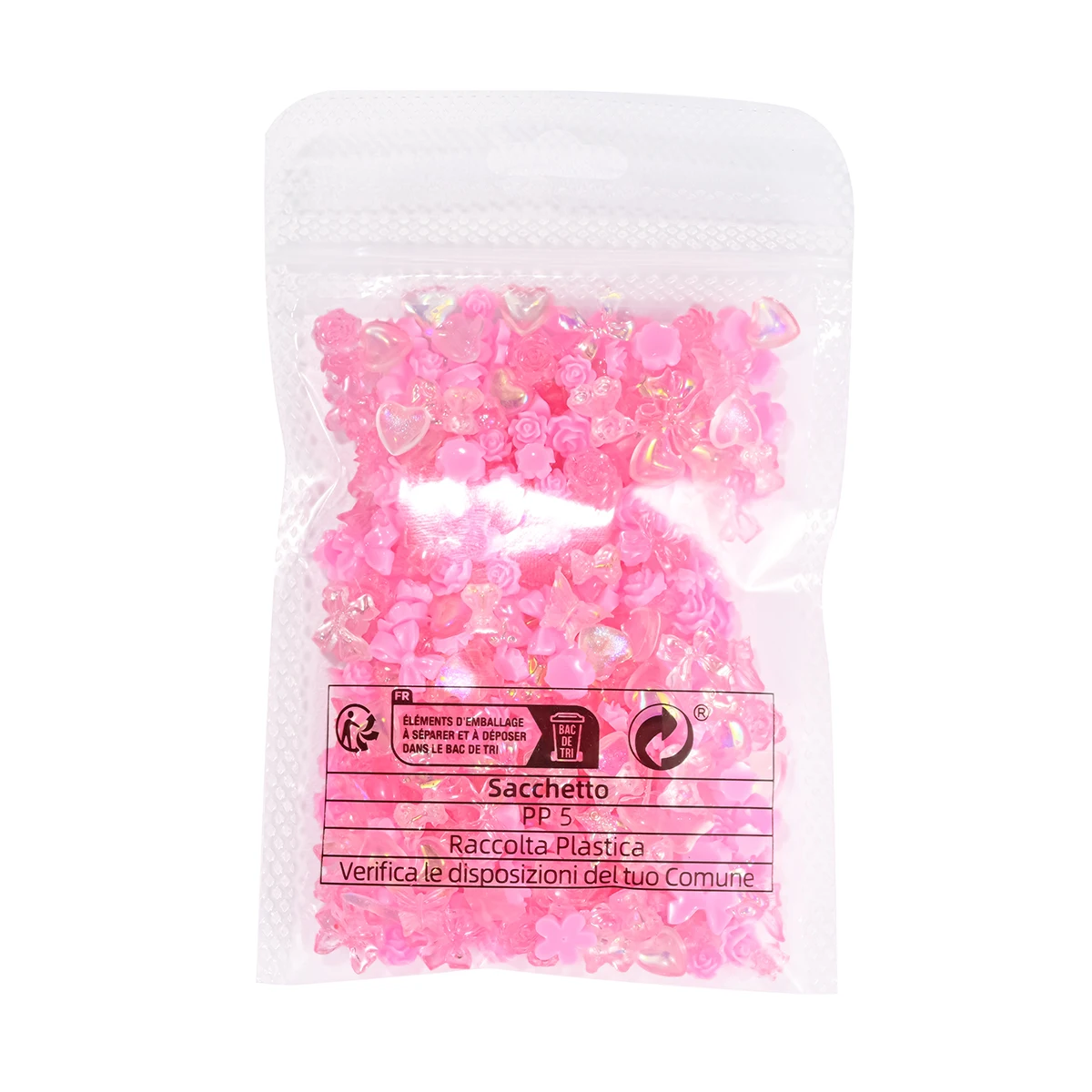 50g Różowe Mieszane Ozdoby do Paznokci w Kształcie Serca, Małe Kwiatki, Serduszka, Róże, Dekoracje do Paznokci, Kawaii, Żywica, Wstążki, Kokardki, Akcesoria do Paznokci