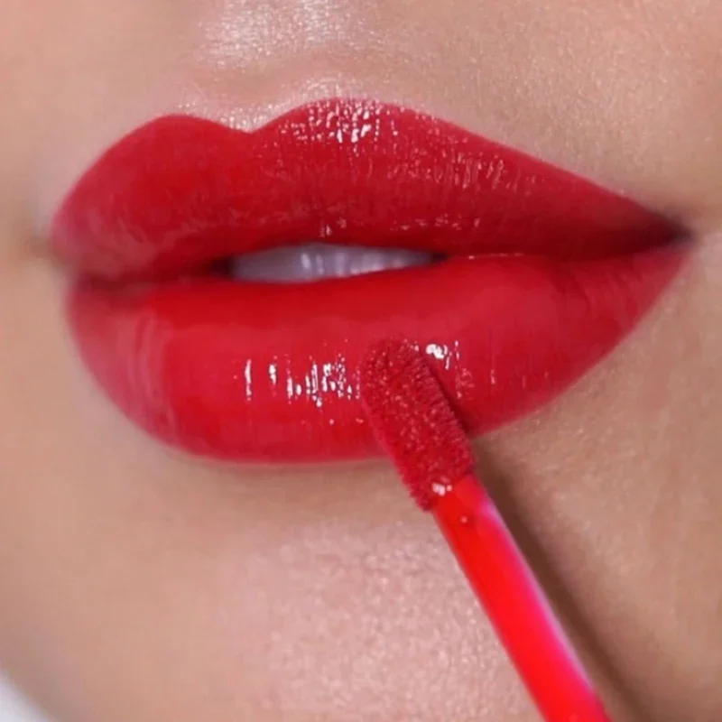 Brillo de labios de agua de espejo de alta duración, hidratante, tinte de labios rojo Sexy, fruta, lápiz labial líquido impermeable, cosmético para mujer