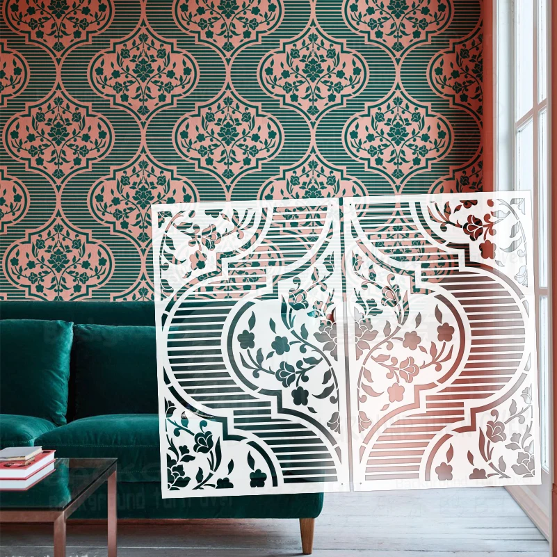 53cm - 107cm Stencil For Painting Wall Template To Paint Putty Decors Larges Target Damask Retro Vintage Baroque Rococo S508
