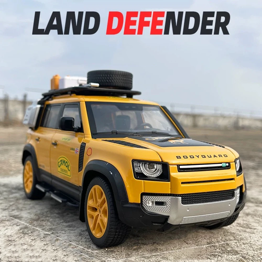 

1:24 Land Rover Defender Wrangler Rubicon, литые под давлением сплавы, модели автомобилей, игрушки, двери, открытые амортизирующие автомобили, коллекционные украшения