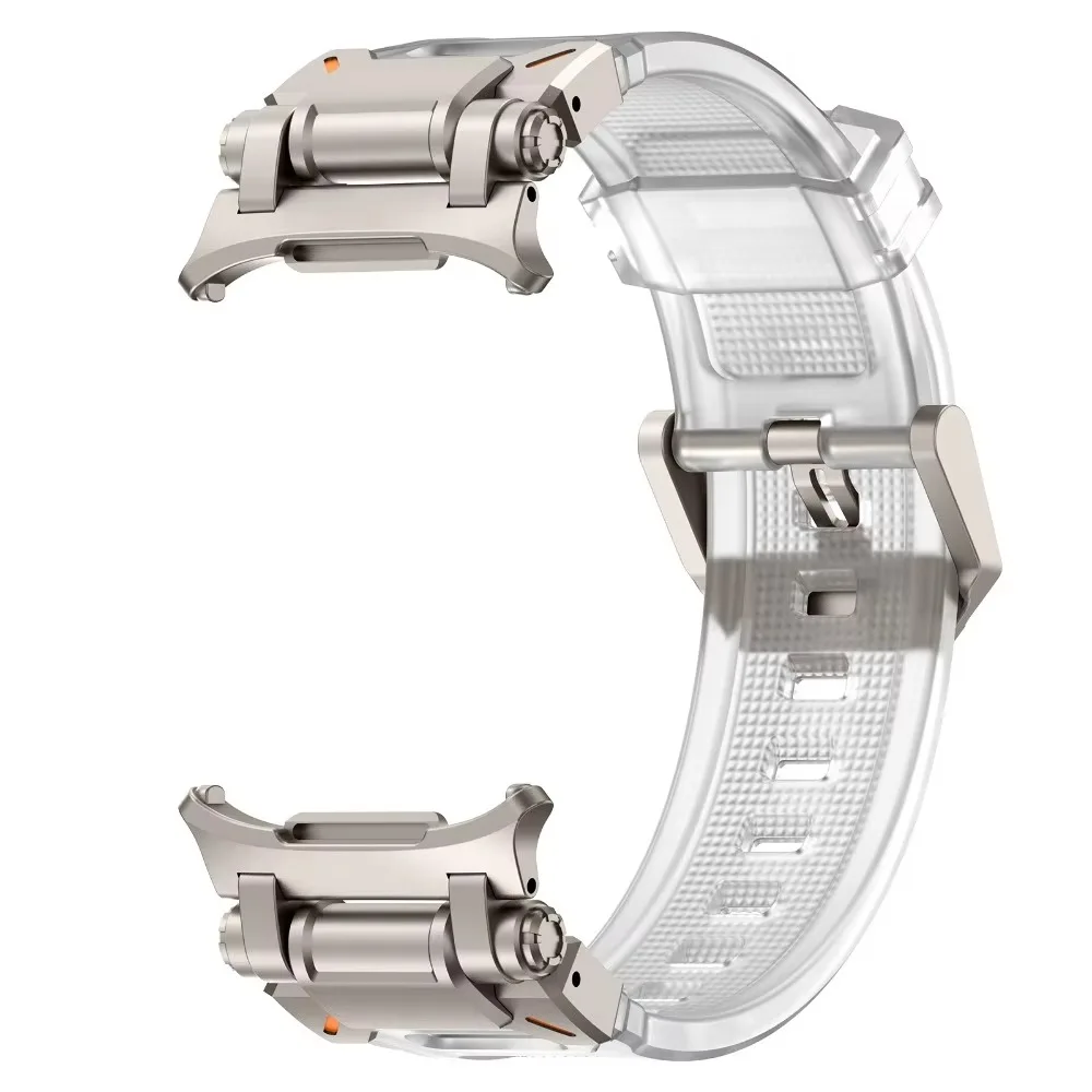 Rubber+Metal Stainless Steel Strap for Samsung Galaxy Watch Ultra 47mm Sports Bracelet for samsung galaxy 47 ultra No Gaps Band