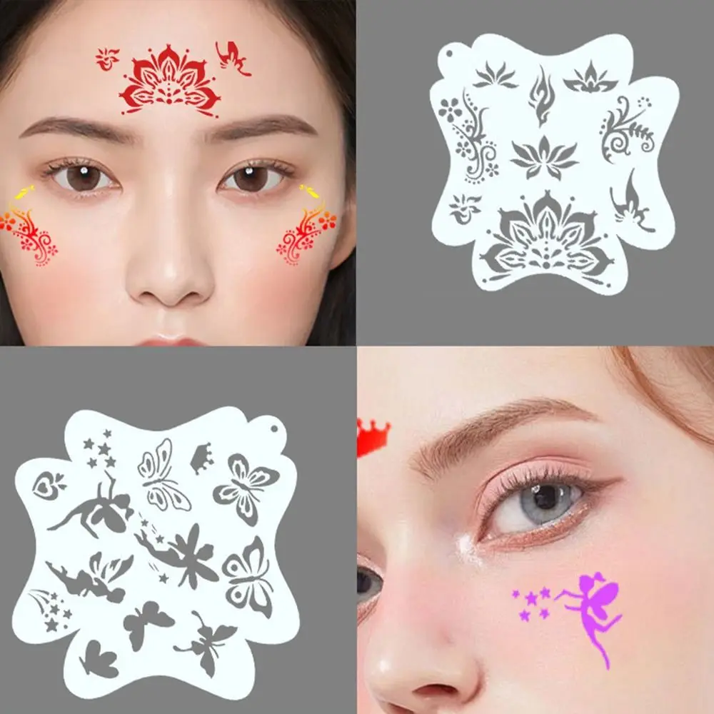 Kopiëren Stencils Face Paint Sjablonen Uitgehold Decoratieve Diy Body Art Verf Stencils Tekening Gemakkelijk Te Gebruiken