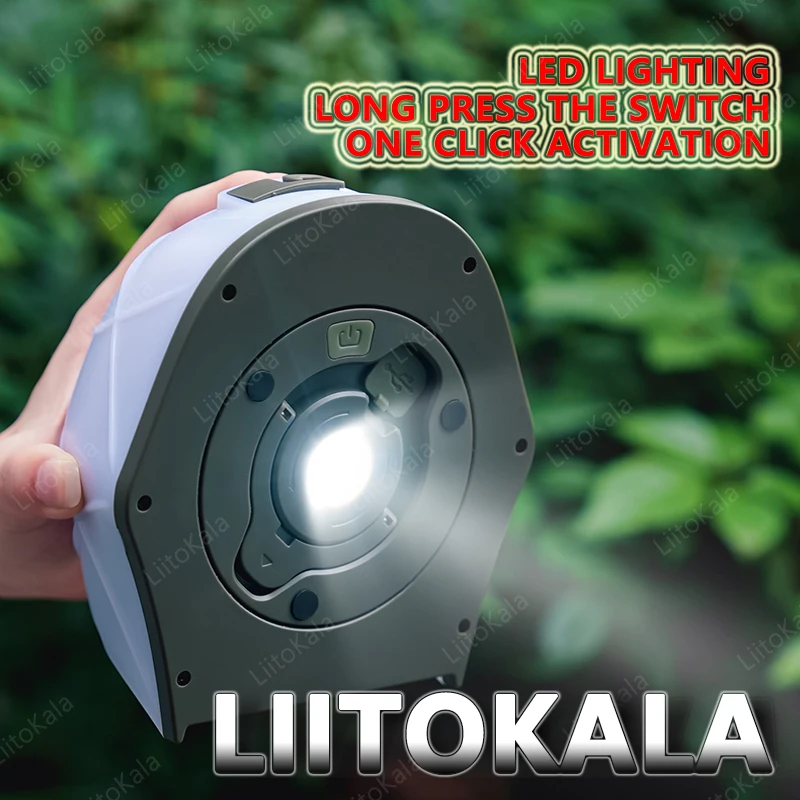 LiitoKala 15m String Lights for Tent Camping Atmosphere Lighting with 18650+4000mAh Battery Included Outdoor Decorative Lanterns