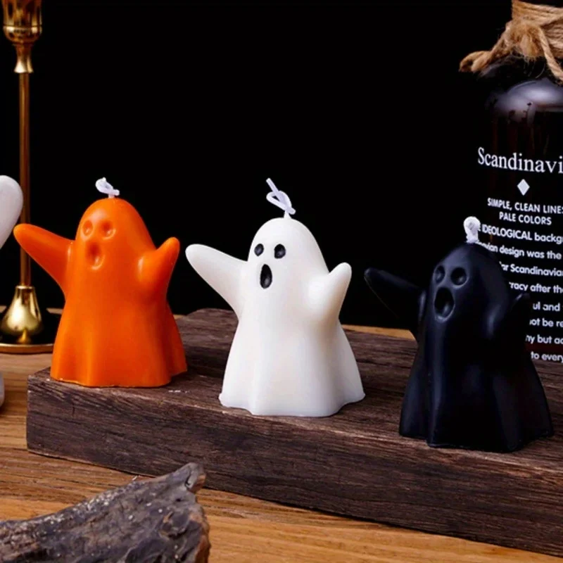 1PC Halloween 3D Geist Silikon Kerze Form Multi Stil Spectre Seife Harz Form Gips Festival Geschenk