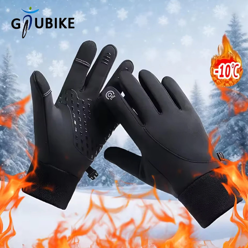 GTUBIKE Winterhandschuhe für Männer und Frauen – wasserdichter Thermohandschuh für kaltes Wetter, zum Laufen, Radfahren mit Touchscreen-Finger