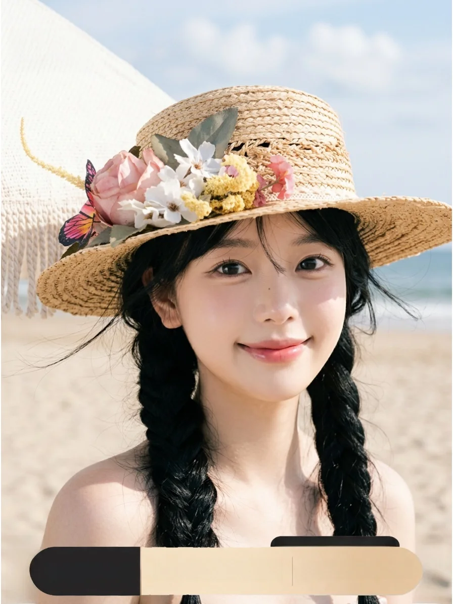 women's-flat-top-straw-hat-summer-beach-vacation-sunshade-wide-brim-hat-casual-breathable-vintage-style-uv-protection