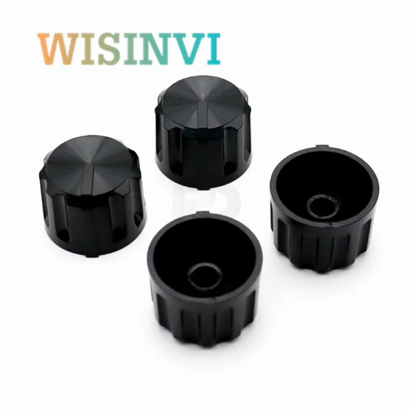 10PCS 26 * 19mm ＆ 15.5 * 16mm Black Plastic Knob Flower Shaft Inner Hole 6mm Potentiometer Switch Adjustment Knob
