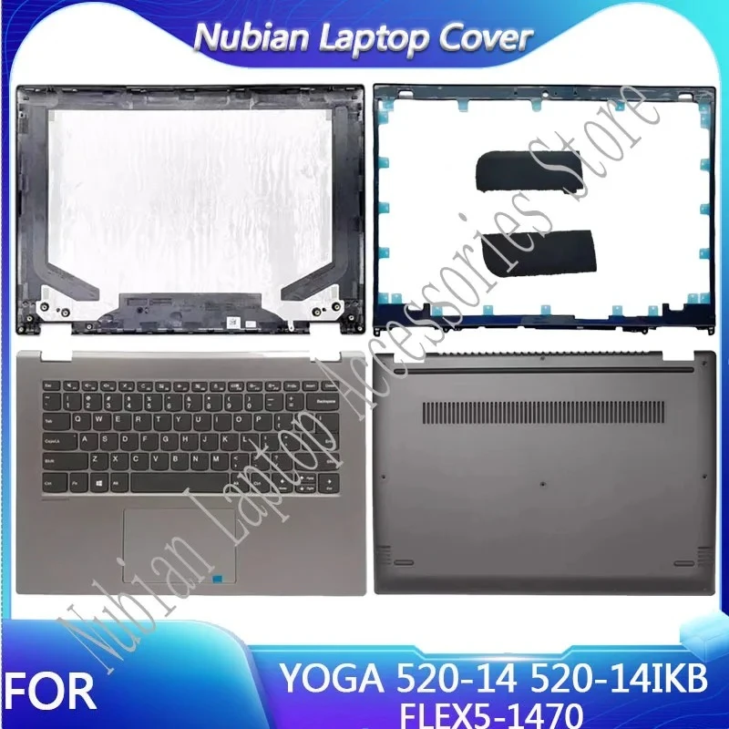 

Для Lenovo Yoga 520-14 520-14IKB FLEX 5-14 Новая задняя крышка ЖК-дисплея Передняя панель/клавиатура с упором для рук/нижний корпус чехол для ноутбука темно-серый