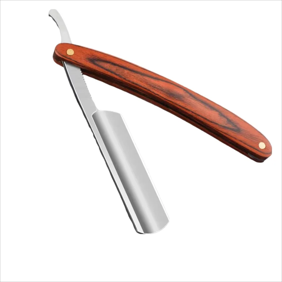 ماكينة حلاقة بحافة مستقيمة من الفولاذ المقاوم للصدأ الفاخر: ماكينة حلاقة يدوية حادة وقابلة للطي لحلاقة اللحية الدقيقة #6