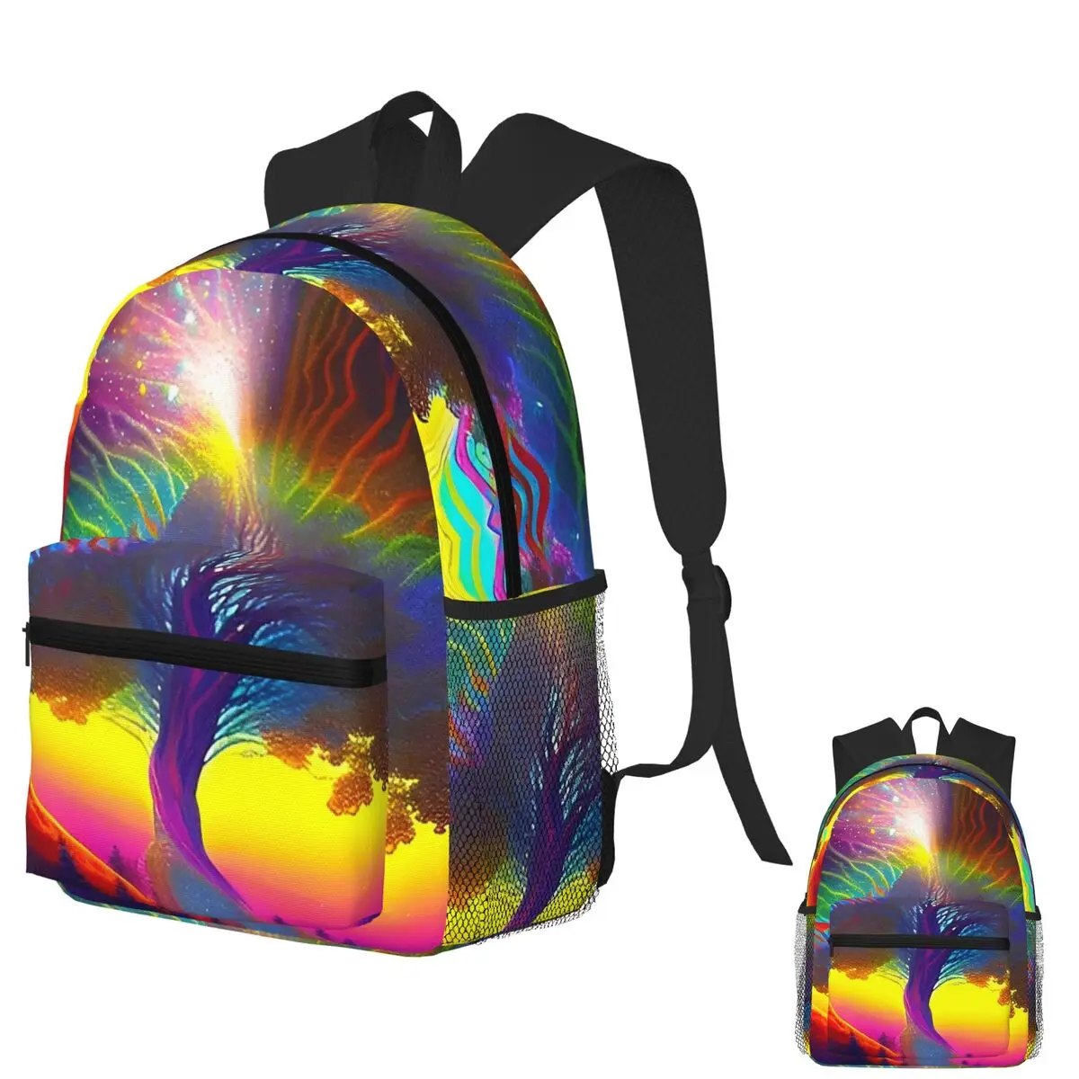 

Psychedelic Cosmic Tree Of Light Student Backpack School Bag Hiking Travel Daypack for Men Women Fashion Bookbag Shoulder Bags