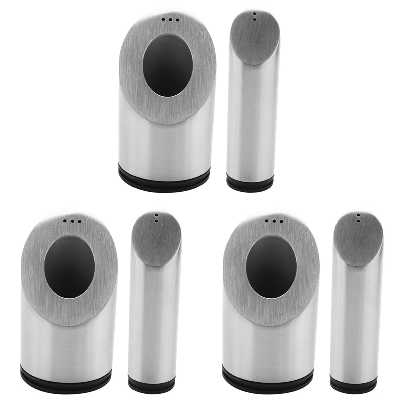 

Hot Selling-6Pcs Stainless Steel Salt And Pepper Shakers Set For Spices With Holes Seasoning Jar Spice Rack Kitchen Cruet Tool,6