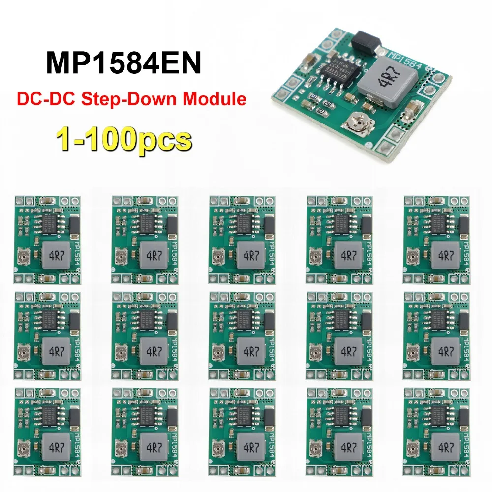 1-100PCS MP1584EN 3A Mini Step Down Buck Converter DC-DC 24V to 12V 9V 5V 3V Adjustable Step Down Module Replace LM2596