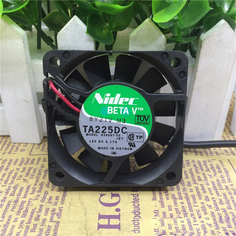 Nidec TA225DC H34587-55 12V 0.17A 6cm 6015 2 wire large air cooling fan air blower