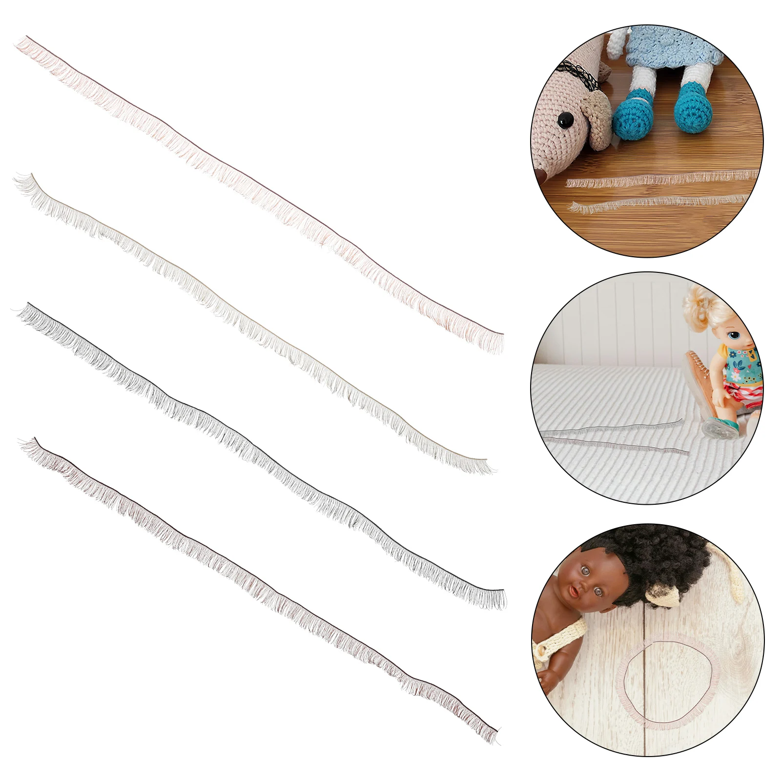 

4pcs Eyelashes Artificial False Slim Reusable Bright Colors Fake Eyelashes for DIY Crafts Decorative