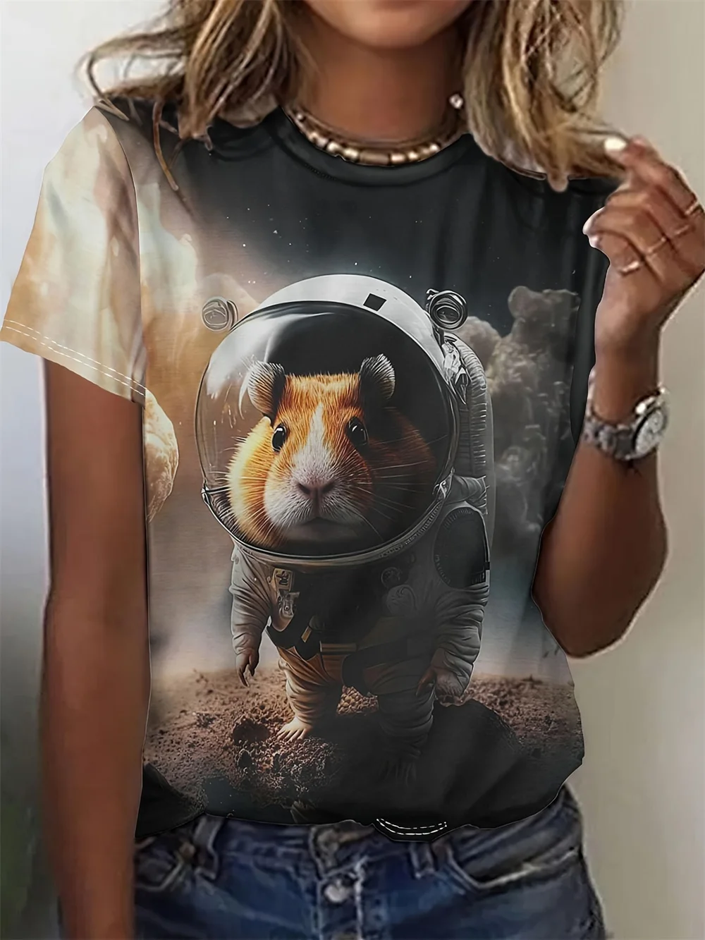 

2025 Funny Animal Women's T-Shirts 3d Print Cute Cartoon Cat Casual Short Sleeve Tshirt Fashion Top O-Neck Female Clothing