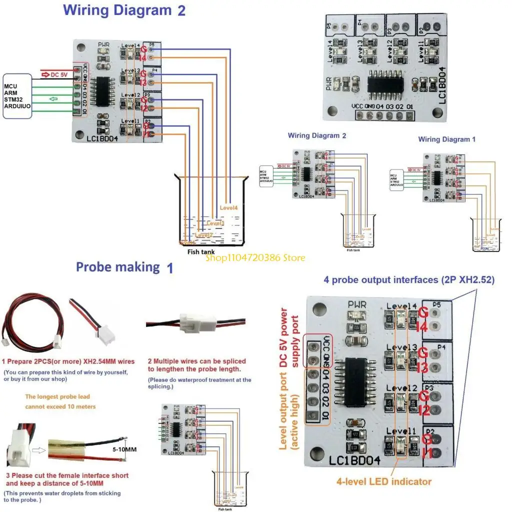 K0EA High Accuracy 4Digital Water Level Board Easy to Install DC5V