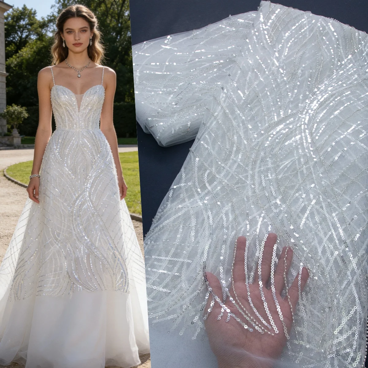 

Nigerian Milk Silk Lace Fabric High Quality African Sequins Milk Silk Lace 2026 French Mesh Lace For Women Party Dresses TY4710